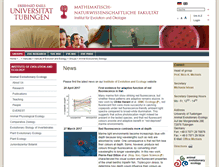 Tablet Screenshot of evoeco.uni-tuebingen.de